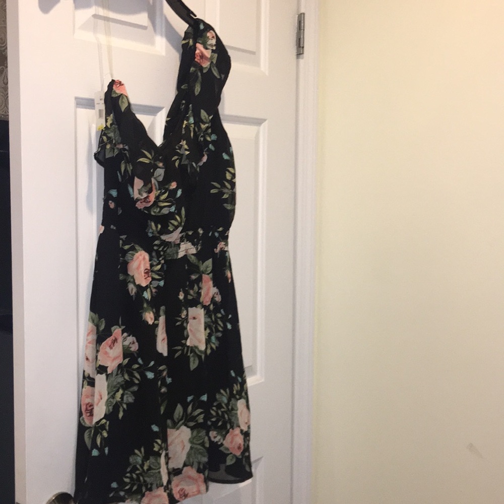 Macy’s black floral dress